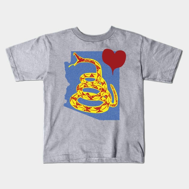 Love Arizona Gadsen Snake Kids T-Shirt by pelagio